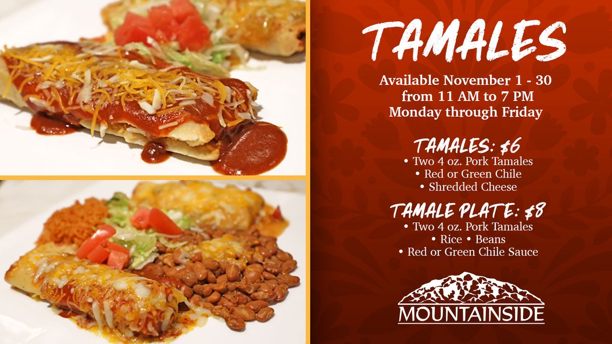 sandia_casino's tweet photo. Our #FallSpecials at the #CouncilRoom are TO DINE FOR! 😋 
Get our #TAMALES for as low as $6 thru the month of #November!

#sandia #sandiacasino #sandiaresort #casino #resort #abq #abqdining #dining #diningspecials #greenchile #newmexico #nmdining #nmgreenchile #redchile #special https://t.co/vJnb12wEHM