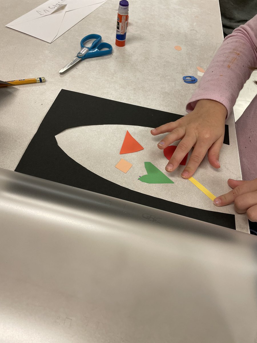 SCES_Resource's tweet image. 1st grade students finishing up their “faux-stained glass” pieces inspired by the Matisse Chapel in Vence. Students practiced cutting organic and geometric shapes and arranged them on a laminating sheet! We love our Art Stars! @CCPSVISARTS @ccpsinfo @SCESStars