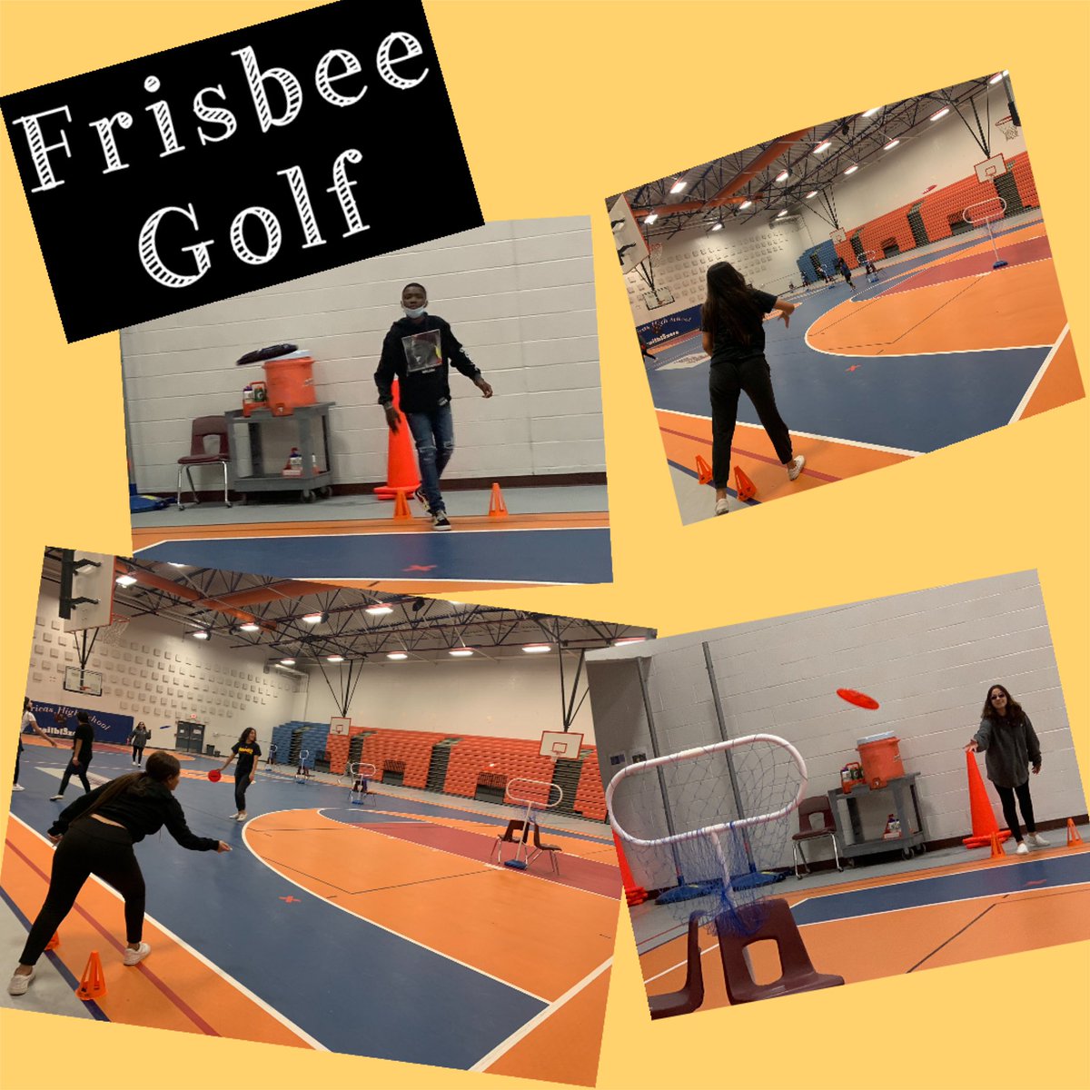 Today we learned the basic rules, hand grips, &amp; how to keep score in Frisbee Golf.  This low impact sport works on accuracy, helps boost mood &amp; energy, builds self- confidence and is a great stress reliever! 
#FitSquad    #BlazerNation 
<a href="/Americas_HS/">Nancy Torres</a>