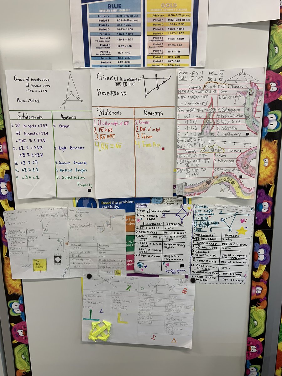 MrsSagrisK's tweet photo. Lots of learning decorates the walls of my classroom. So proud of each and all of my kiddos, 6th/7th/8th grade work! @LincJrHi #Math https://t.co/NI2NKLXFWc