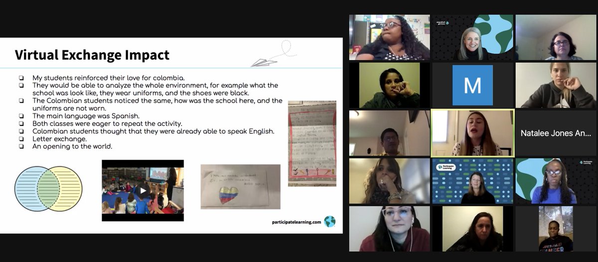 MicheleMacumber's tweet photo. What a wonderful hour full of ideas, inspiration, &amp; tips for planning engaging + successful cultural activities &amp; virtual exchanges! Cheers to our awesome @ParticipateLrng ambassadors who presented - @VoicilaElena @eimy9206gmailc1 @AnnJam4th....

#unitingourworld @ParticipateLrng https://t.co/Ultzonpasr
