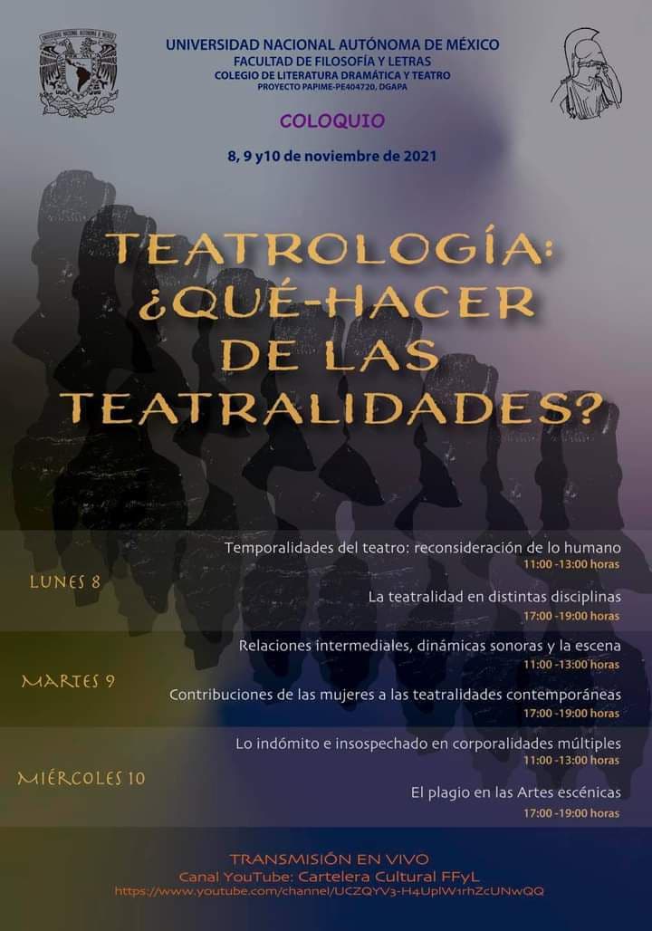 LTechne's tweet photo. #LabInvRecomienda no perderte el Coloquio ¿Qué hacer de las teatralidades? de la @filos_unam Pensarán las "Relaciones intermediales, dinámicas sonoras y la escena", participará la Dra. Ana María Martínez de la Escalera en "Lo indómito e insospechado en corporalidades múltiples" https://t.co/YVXVIrp8tX
