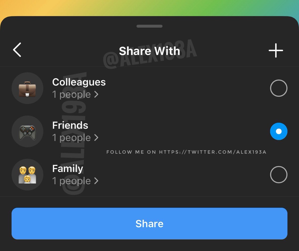 alex193a's tweet photo. #Instagram is working on the ability to create lists of Close Friends 👀 https://t.co/CYLIIs4qFJ
