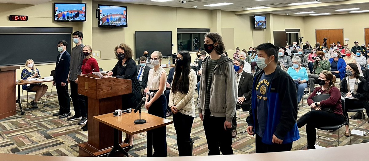 mbaumstark's tweet photo. The Board of Education meeting is underway. The meeting kicked off with the recognition of 7 #CPSBest scholars who recently earned a perfect score on the ACT exam. 👏 #ScholarsFirst https://t.co/kO8IKlpRN4