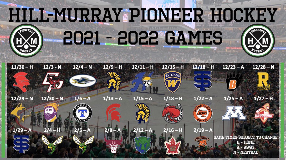 Your 2021-2022 Pioneer Hockey Schedule!

#RollPios | #HMHockey | #HMProud