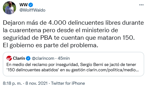 Jorge_Elbaum's tweet photo. (1/3) Hace tiempo que no me dedico al Papanata pretencioso Waldo Wolff #PPWW. Sucede que es tan previsible y tan mentiroso. En este caso insiste en falsear la realidad de dos formas diferentes: (a) el gobierno de FdT no liberó presos. Fue el poder judicial https://t.co/MMPuRzzy7E https://t.co/fS9Bl6Gbo8