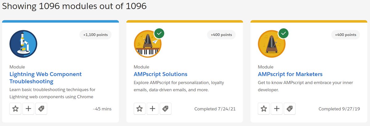 jenwlee's tweet photo. One more @trailhead module left (Lightning Web Component Troubleshooting) to be 100% caught up on the Module front. Every time I go back in Trailhead, there is more new content. Know this will take me a bit since it includes code. #HardToKeepUp #AlwaysLearning https://t.co/70ncoL06LD