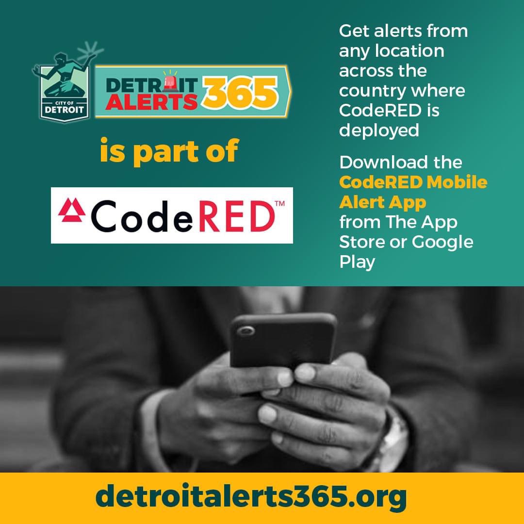 BPDetroit's tweet photo. The new @CityofDetroit emergency notification system. Sign up and download the app. https://t.co/YnLI28KlYJ. https://t.co/0gX7LV8Spe