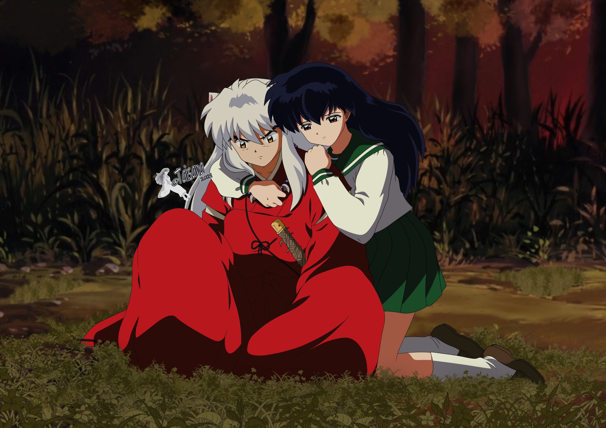 “♥️ Hug ♥️ I love the way Inuyasha and Kagome treat each other in the manga...