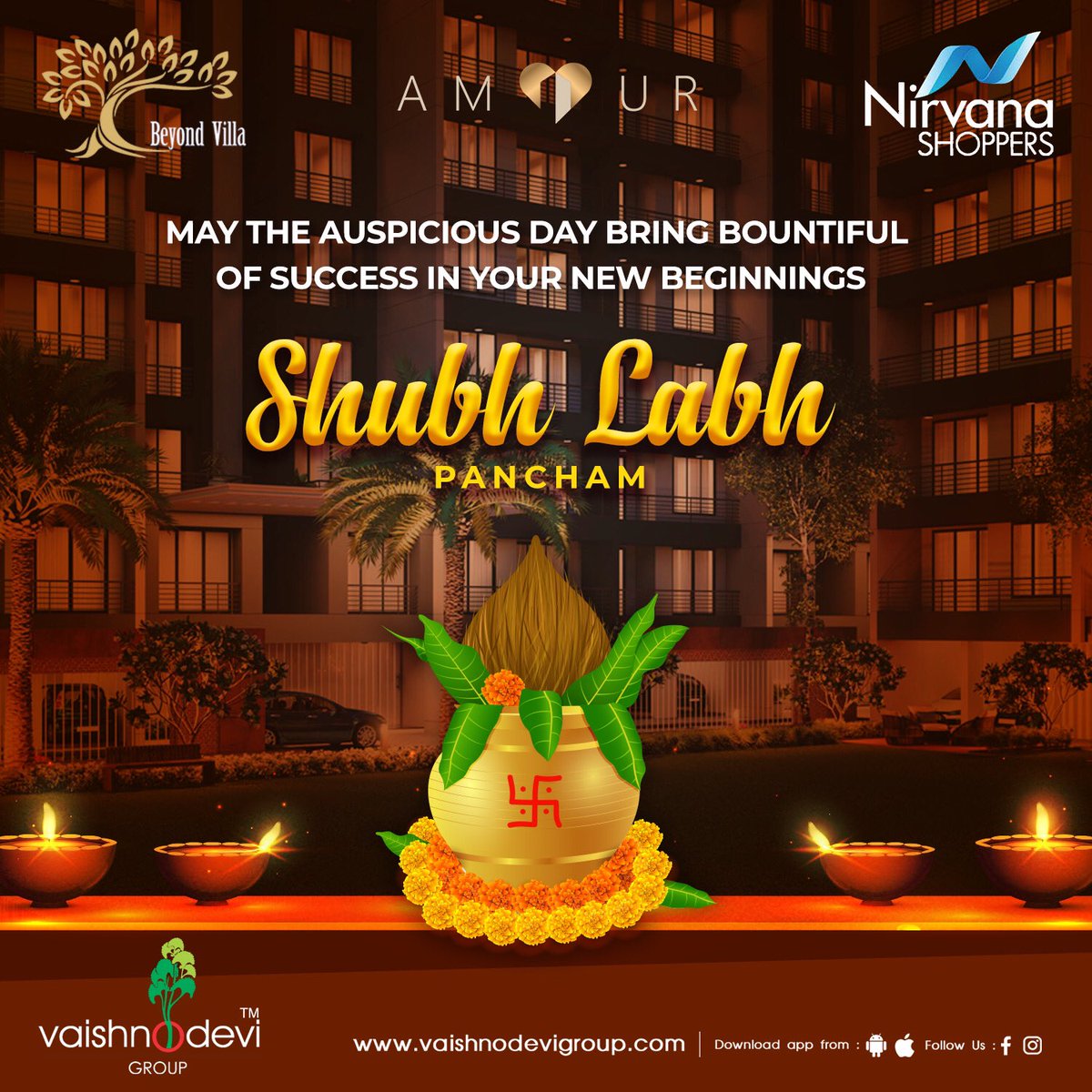 Vaishnodevi9099's tweet photo. May this auspicious day begin with good fortune, happiness and success. #happylabhpancham #realestate #residentialproject #commercialproject #surat #gujarat #india https://t.co/ak7MzWw2eU