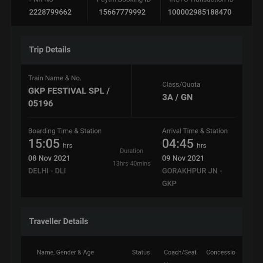 Ravikumar_akki's tweet photo. 8th Nov CPO Tier 2 Exam (9 To 11 AM) In Delhi
9th Nov SSB Medical And Document Verification (8 AM) in Gorakhpur.
Everything happened on time except Indian Railway being late 4 hours....will be late for SSB.
@RailMinIndia 
#Bullettrain https://t.co/iz8mozTa5H
