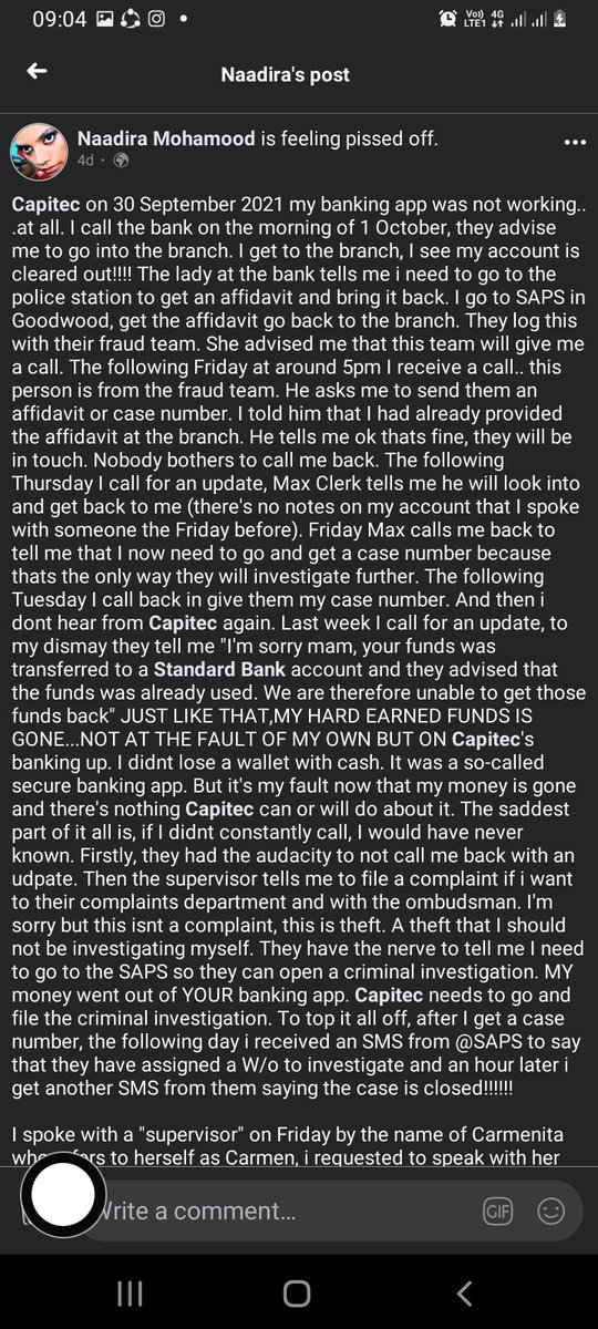 Selina97362831's tweet photo. Capitec with missing funds and not doing anything about it, its literally getting out of control
#Loadshedding
#capitec
#CapitecMustFall
#WhereDoesTheMoneyGo https://t.co/DNAkn3SKMr