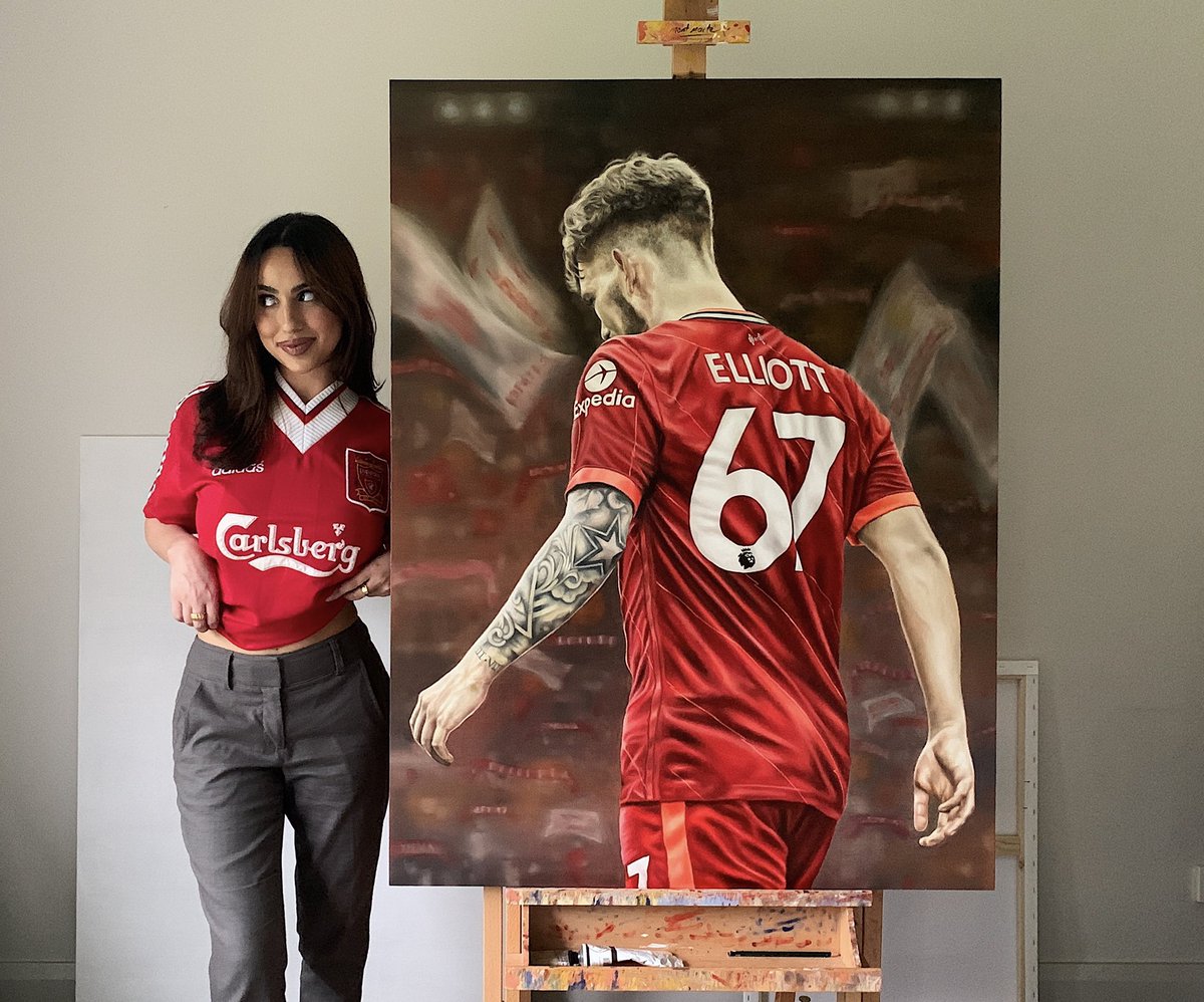My Harvey Elliott oil painting, everyone…!!! So happy to finally share this because I am genuinely over the moon with the result, hope you all love it as much as I do! ❤️❤️