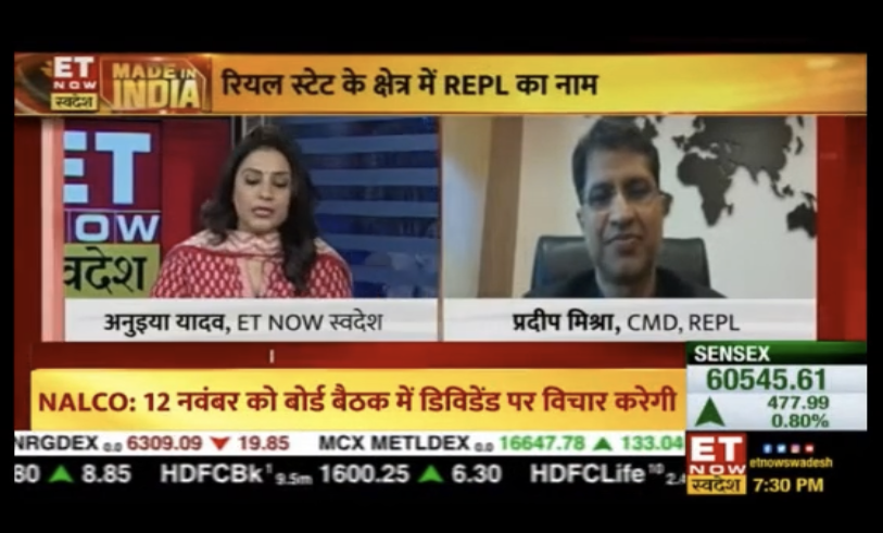 REPL_India's tweet photo. Exclusive Interview of CMD-REPL at @ETNowSwadesh. In conversation with Ms. Anuiya Yadav, he shared #REPL's growth story and alignment with GoI's mission for country's development. Visit, https://t.co/r0SbOkQjqB
#Infrastructureconsultancy #Infrastructuredevelopment #MakeinIndia https://t.co/5GPbh0o3NM
