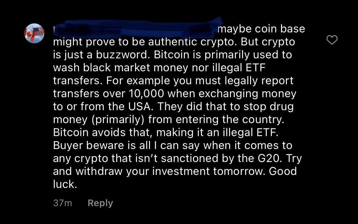marcbtcaurelius's tweet photo. Ah instagram, always coming with these gems from Danny nocoiner...
#bitcoin #crypto #cryptotwitter #btc #authenticcrypto https://t.co/1KTCHz2bbG
