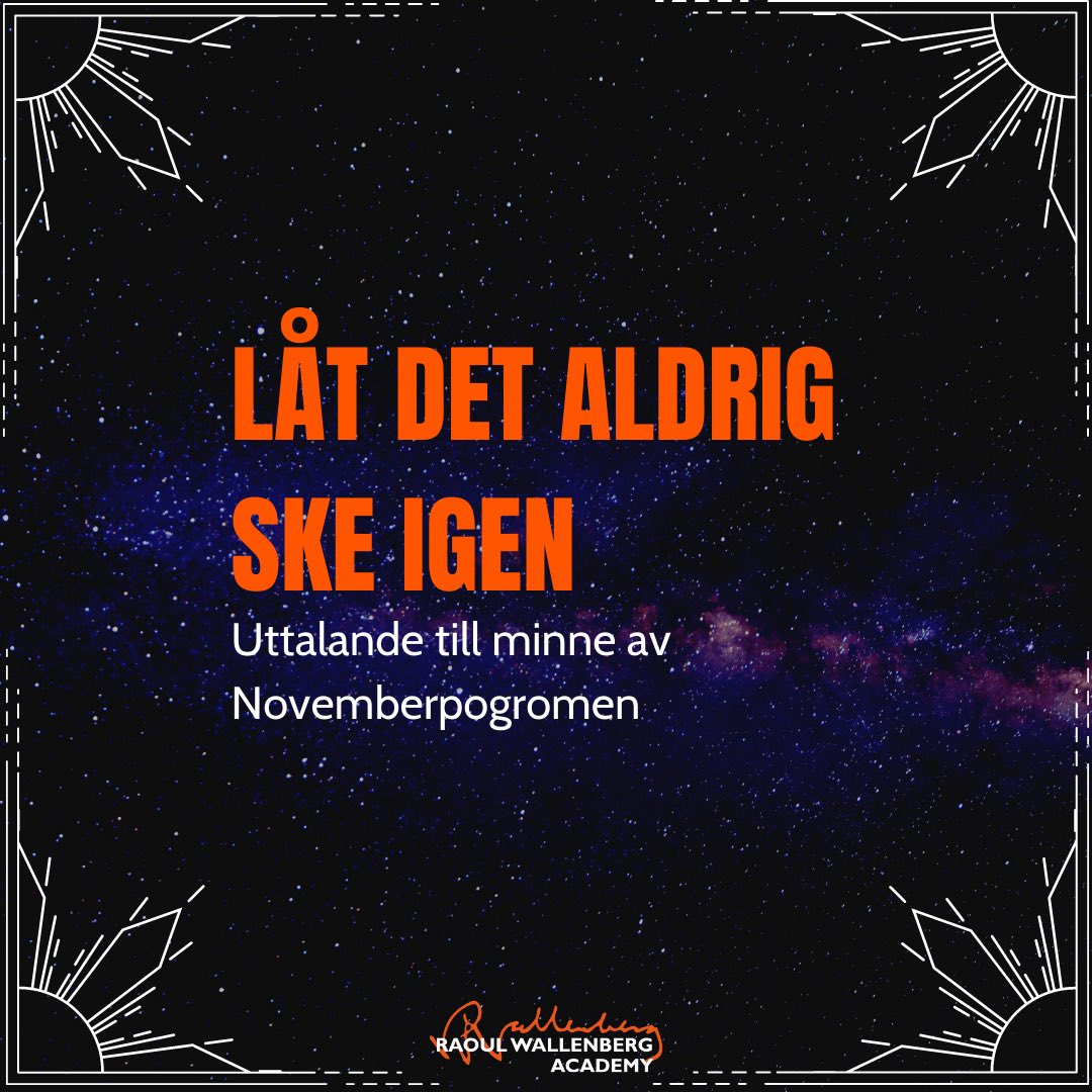 Raoul Wallenberg Academy gör idag ett uttalande med anledning av Novemberpogromen. Läs hela uttalandet här 👉raoulwallenberg.se/uttalande-nove… #Förintelsen #Antisemitism #Raoulwallenberg #Kristallnatten