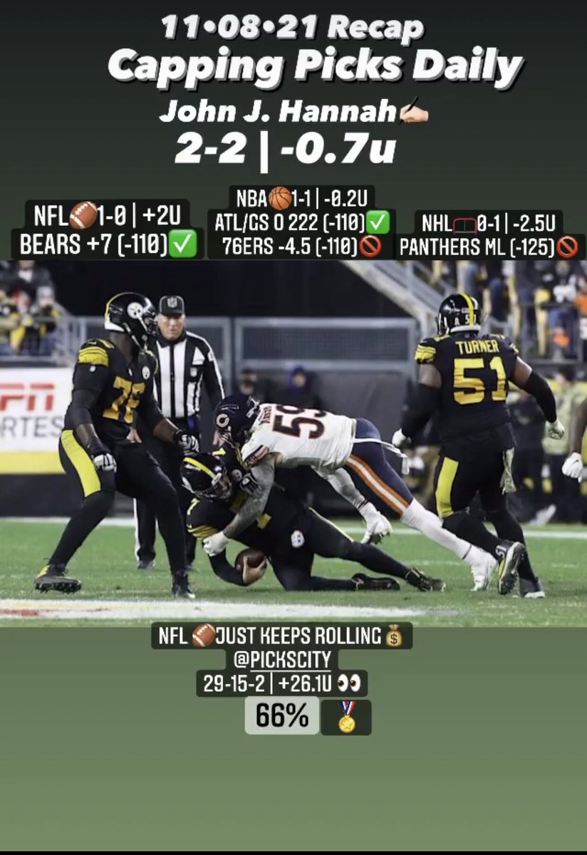 Capping_picks's tweet photo. 11•08•21 Recap
#PremiumKeyPicks
2-2 | -0.7u
#NFL season record:
29-15-2 | +26.1u | 66%
#CBB Starts tomorrow✅
❤️Goodnight from Las Vegas♠️
#NFLTwitter #BarstoolSportsbook
#GamblingTwitter #Bet #nba
⤵️
https://t.co/noGcLmuLX9 https://t.co/8LKh68MkaP