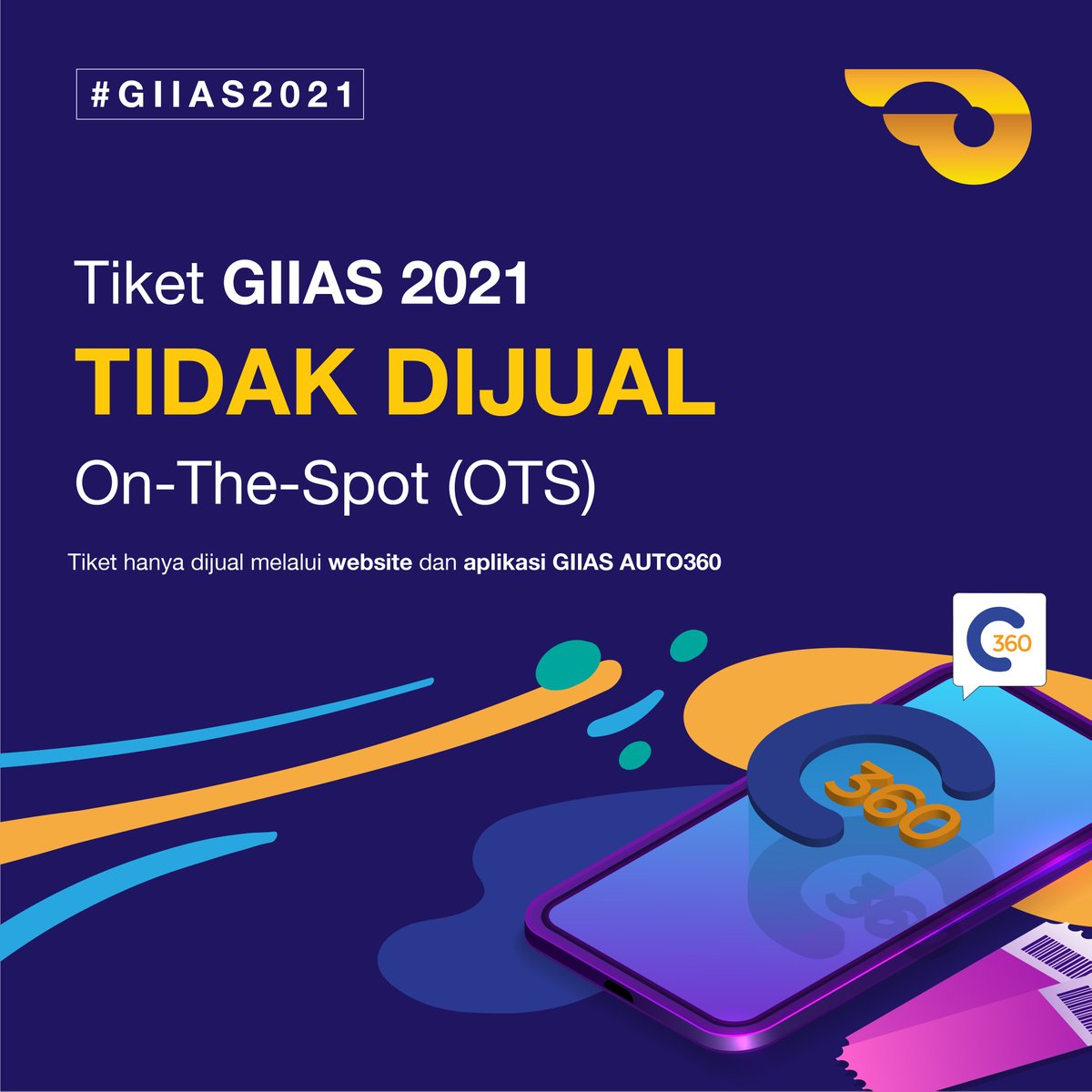 vradiofm's tweet image. #SahabatGIIAS, tiket GIIAS 2021 TIDAK DIJUAL On-The-Spot (OTS).

Tiket hanya dijual melalui Website Auto360.id dan Aplikasi GIIAS Auto360.

#GIIAS2021 #GAIKINDO #PameranMobil #AmanNyamanKeGIIAS #AstraFinancial