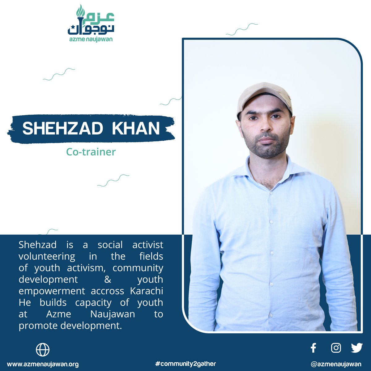 AzmeNaujawan's tweet photo. Meet the force of Azme Naujawan who works within the communities. Introducing Shahzad Khan who has an immense feeling of compassion for his people &amp; wants to see them growing while serving at enormous professions, occupations, &amp; academia.

#AzmeNaujawan #AeN #Community2Gather https://t.co/4j9T5ZR2Wg