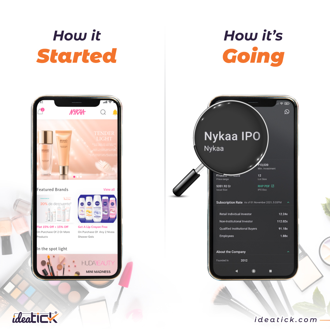 ideatickglobal's tweet photo. The journey...
How many of you are excited about it ??
Tag the IPO lover in the comments down below.

#ideatick #ipo #nykaa #investments #savings #nykaacosmetics #nykaa #nykaafashion @nykaabeauty @mynykaa @nykaafashion https://t.co/P6OtCfHufm