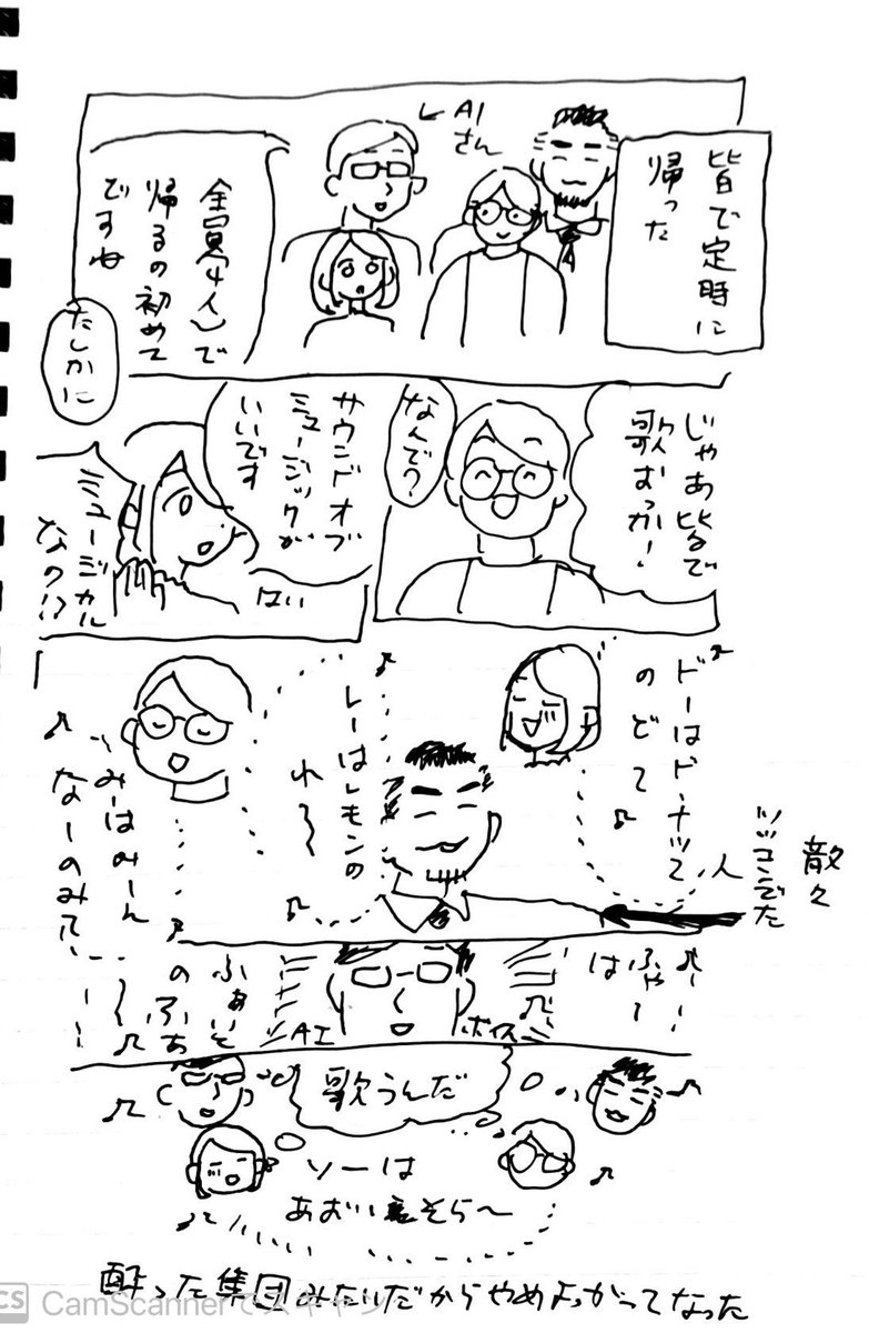 最近一緒に働かせてもらってる会社のみんなで帰った時の絵日記

#きょうのハピテ 