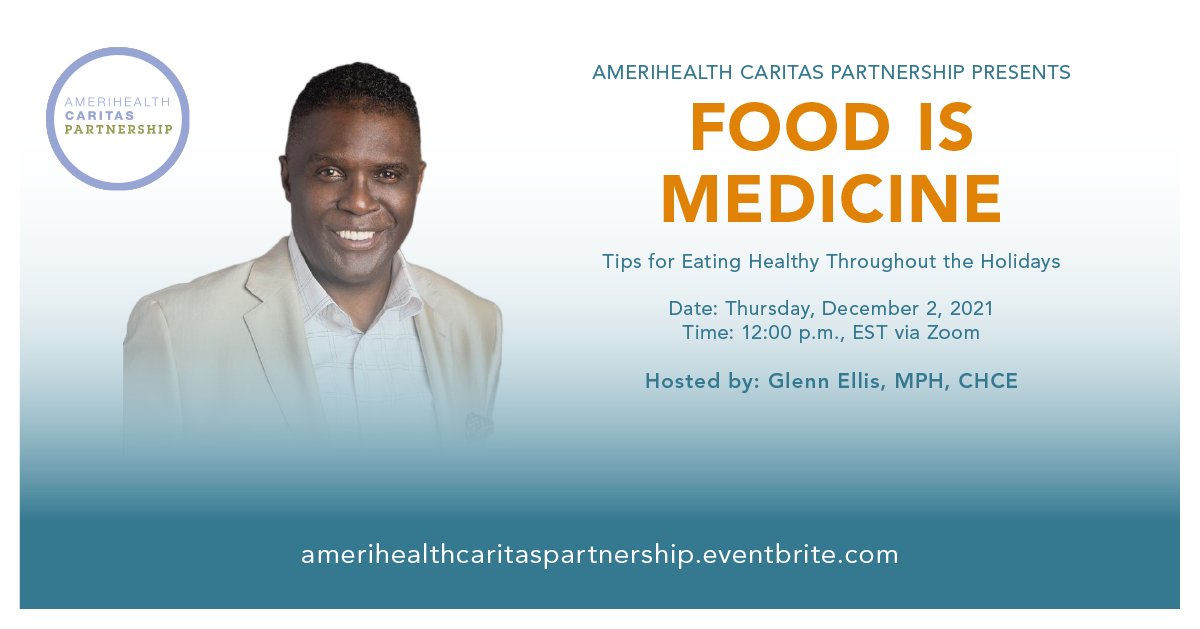 ❄️During the holidays &amp; in cold weather months it may be difficult to make daily #healthy #foodchoices. Our special holiday edition of 'Food is Medicine' workshop with <a href="/glennhealth/">Glenn Ellis, MPH</a> will prep you for eating 🥦 healthy...Details/RSVP: eventbrite.com/e/food-is-medi… #HealthEmpowermentTour