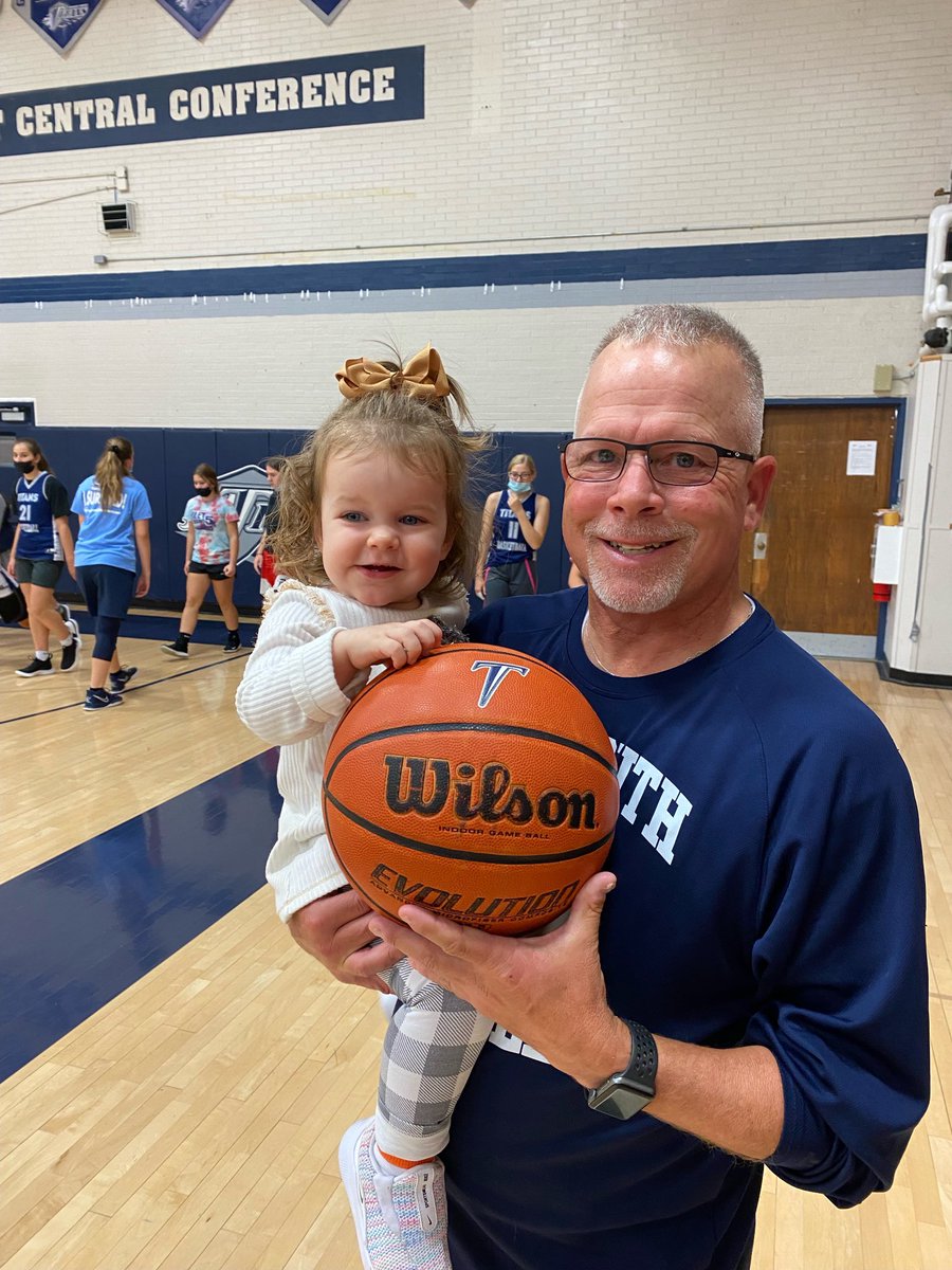 Ada’s first of many appearances in Titan nation with Grandpa for practice #grandpalife #lilcoach