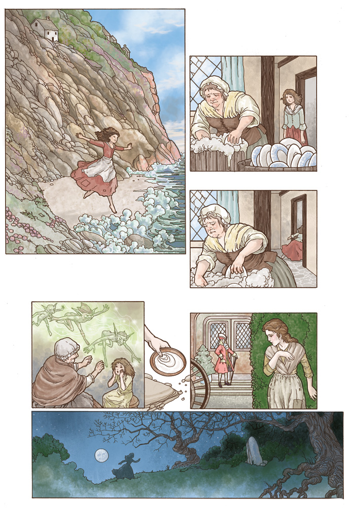 ColleenDoran's tweet photo. I'm working on @neilhimself NORSE MYTHOLOGY right now, which is such a wonderful book, and while I don't think I can show you much of it, I can show you this nice page I did from AMERICAN GODS, which is in the same line and color style. https://t.co/0dzEUz00Rn