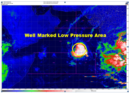 Indiametdept's tweet photo. Depression weakened into a Well Marked Low Pressure Area over central parts of Arabian Sea. https://t.co/BUfktWt77O