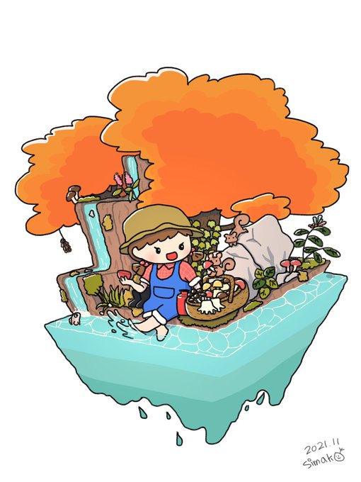 キノコ狩りのtwitterイラスト検索結果