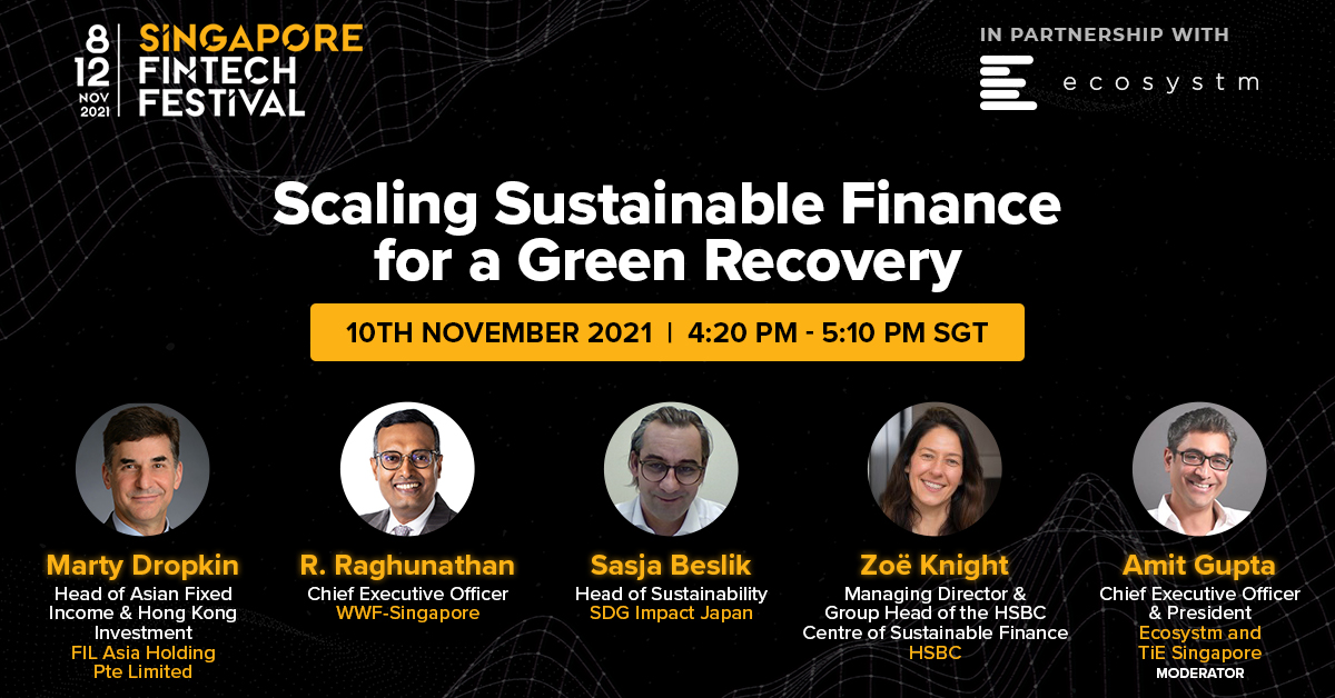 Ecosystm (@ecosystm360) on Twitter photo What is the role of finance in the green recovery and how can public and private sectors collaborate to scale credible #ESG investments? Join the Global Leaders' Roundtable <a href="/sgfintechfest/">Singapore FinTech Festival</a>, 4.20 pm SGT, 10th Nov
View agenda: bit.ly/3pKrgpC
#SFF2021 #SGFintechFest What is the role of finance in the green recovery and how can public and private sectors collaborate to scale credible #ESG investments? Join the Global Leaders' Roundtable <a href="/sgfintechfest/">Singapore FinTech Festival</a>, 4.20 pm SGT, 10th Nov
View agenda: bit.ly/3pKrgpC
#SFF2021 #SGFintechFest
