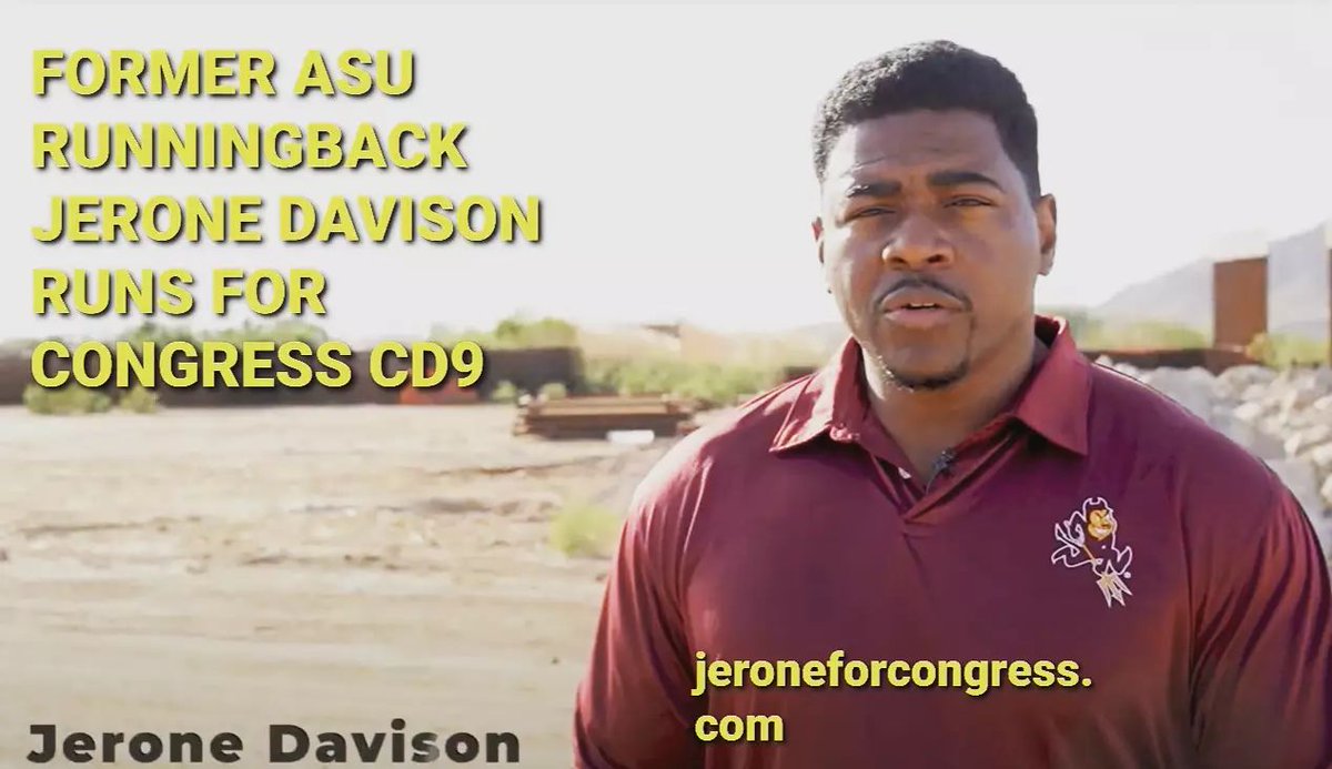 Jerone4Congress's tweet photo. We are 365 days away from voting on the destiny of Arizona/America. Jerone Davison's Strong, Bold, Conservative Leadership in Congress would *Secure the Border *Secure Elections *Secure Jobs. Share $3.65-$365 https://t.co/x3oj9hHdBT #arizonastatealumni #RaiderAlumni #fightfor48 https://t.co/OuXrQk6S4A