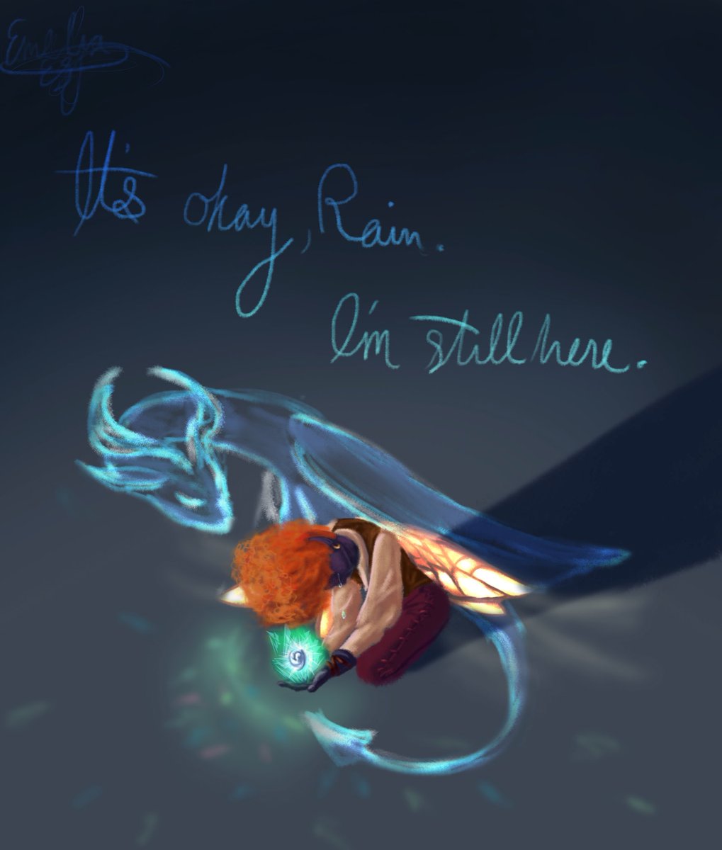 Shade_of_Memory's tweet photo. So here is an art of one of my favorite characters and one of my favorite moments from @FaeforgeAcademy. This part made me cry… a lot. Below is @kissofhemlock’s character Rain and their drake companion Kernel. https://t.co/a0mc8cqyQt