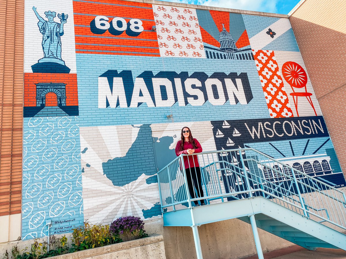 JourneyWJBlog's tweet image. [MADISON, #WISCONSIN] I love a great mural, especially when it’s location-based. To me, this one really captures what the city of #Madison is all about. You can find it in the Hilldale Shopping Center (726 N Midvale Blvd, Madison, WI 53705).