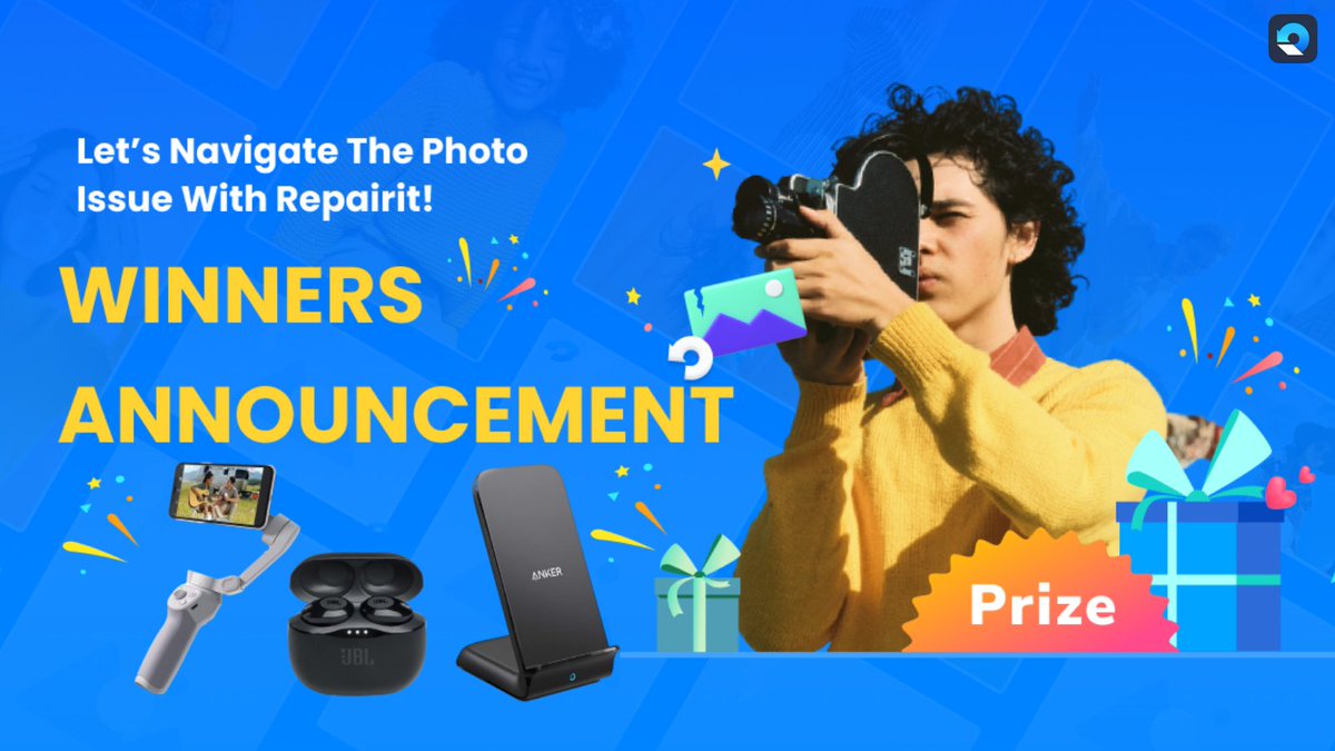 WondershareR's tweet photo. #NavigateThePhotoIssueWithRepairit Winners Announcement
We declare that the winner was randomly selected by the third-party software Gleam. https://t.co/aZad19csVi
We’ll contact all of the winners via email. Those who do not reply within 7 days will be re-entered. Thank you! https://t.co/lBo3ZqTo8n