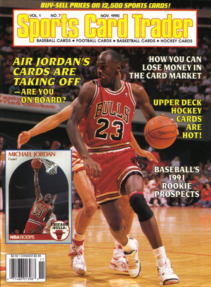 MJ23Covers's tweet photo. Sports Card Trader, Volume 1 No. 7 Issue No. 7 November 1990 #Jumpman #Jumpman23 #JumpmanHistory #MichaelJordan #Jordan #AirJordan #Chicago # #SportsCards #PriceGuides https://t.co/znuDe2KaLs