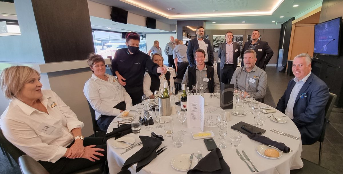 WorkzoneTraffic's tweet photo. Celebrating 10 years of advocacy by @TMAAau, and recognised as foundation members, with @Corey_Wingard, @CCF__SA @DFIT_SA. https://t.co/lxdaFsUVOQ
#gethomesafe #roadsafety #workzoneway https://t.co/66lDgzPFRk