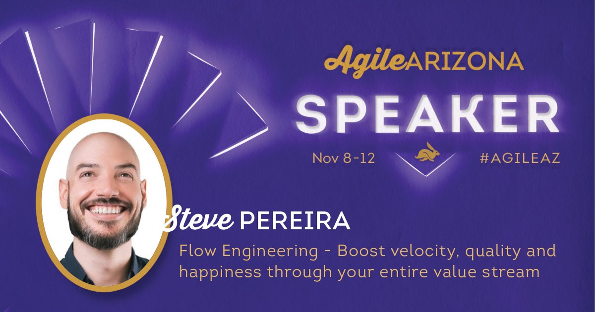 This week, <a href="/SteveElsewhere/">Steve Pereira - Flow Engineering</a> speaks at Agile Arizona 2021!

💡 Topic: Flow Engineering - Boost velocity, quality and happiness through your entire value stream
✨ Info: bit.ly/aazinfo

#metrics #AgileArizona