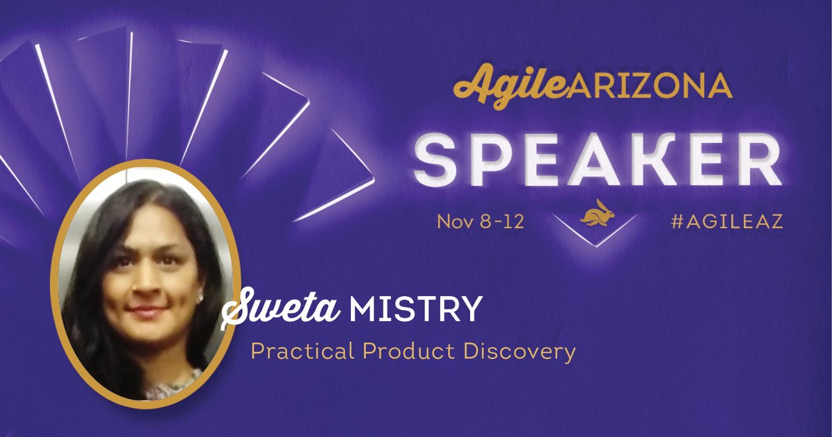 This week, <a href="/SwetaMistry121/">Sweta Mistry</a> speaks at Agile Arizona 2021!

💡 Topic: Practical Product Discovery
✨ Info: bit.ly/aazinfo

#product #AgileArizona