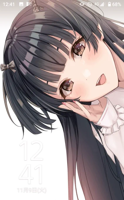 スマホの壁紙にしたら冬優子が覗き込んでるみたいで可愛いと思った。 