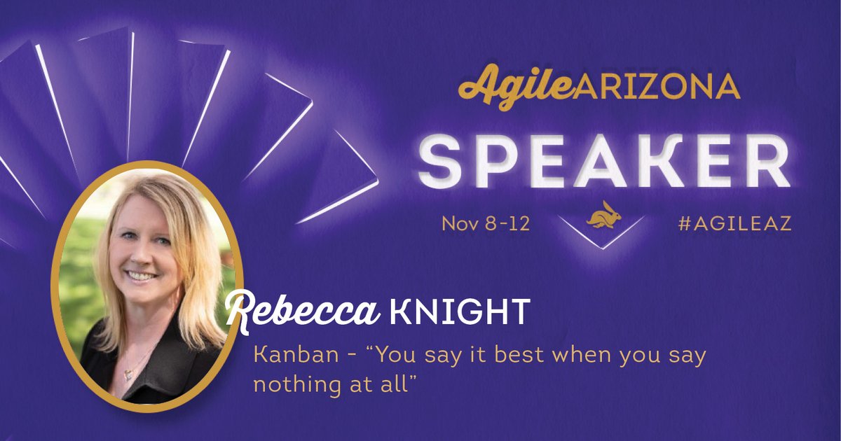 This week, Rebecca Knight speaks at Agile Arizona 2021!

💡 Topic: Kanban - "You say it best when you say nothing at all"
✨ Info: bit.ly/aazinfo

#futureofwork #AgileArizona