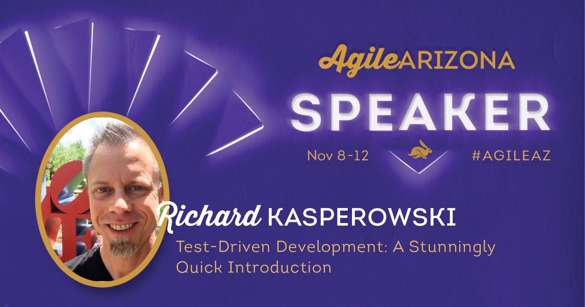 This week, <a href="/rkasper/">Richard Kasperowski</a> speaks at Agile Arizona 2021!

💡 Topic: Test-Driven Development: A Stunningly Quick Introduction for Everyone
✨ Info: bit.ly/aazinfo

#devops #AgileArizona