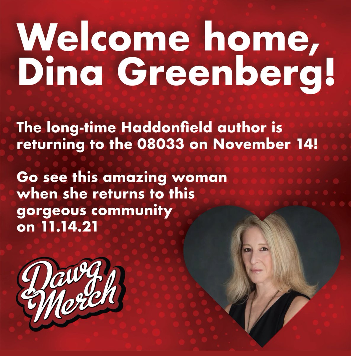 Let’s all welcome home this amazing woman!
#godawgs #shoplocal #downtownhaddonfield #nerminaschance #localauthor