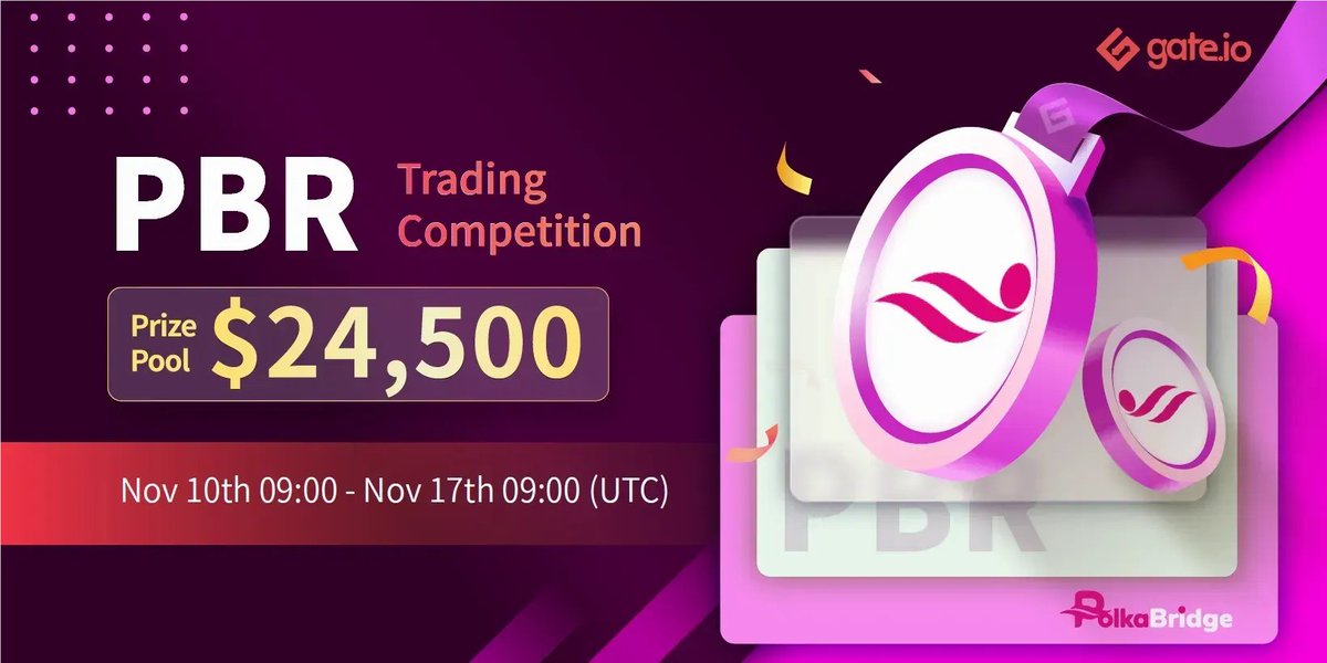 Gate's tweet photo. 🥇 https://t.co/8kWqgEeplL #PBR Trading Competition 🥇

Date: Nov 10th - Nov 17th, 09:00 UTC

#Giveaway Task
🔸Follow @gate_io &amp; @realpolkabridge 
🔸Retweet &amp; @ a friend
🔸15 lucky users will win $100 each

Join: https://t.co/wwdAri8dUs
Details: https://t.co/sO5askTVIz

#Gateio https://t.co/vBeP1qWGus