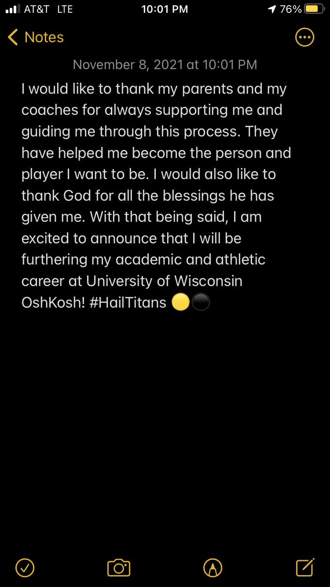I’m excited to announce that I will be continuing my football career at UW-Oshkosh! 🟡⚫️  <a href="/CoachJames___/">Jarrius James</a> <a href="/CoachAllam1/">James Allam</a> <a href="/UWOFootball/">UW-Oshkosh Football</a> <a href="/UWOshkoshTitans/">UW-Oshkosh Athletics</a>  <a href="/uwoshkosh/">UW-Oshkosh</a>