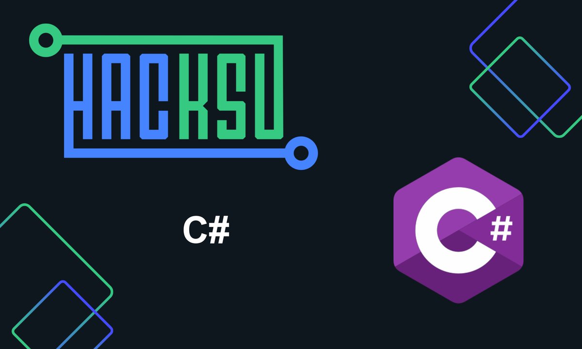 _hacksu's tweet image. Hey HacKSUers! This week Vere will be teaching us about C# and all the awesome things you can do with it! Be sure to come to Bowman 218 for pizza and drinks, or show up in the discord if you would prefer. See you at the lesson!