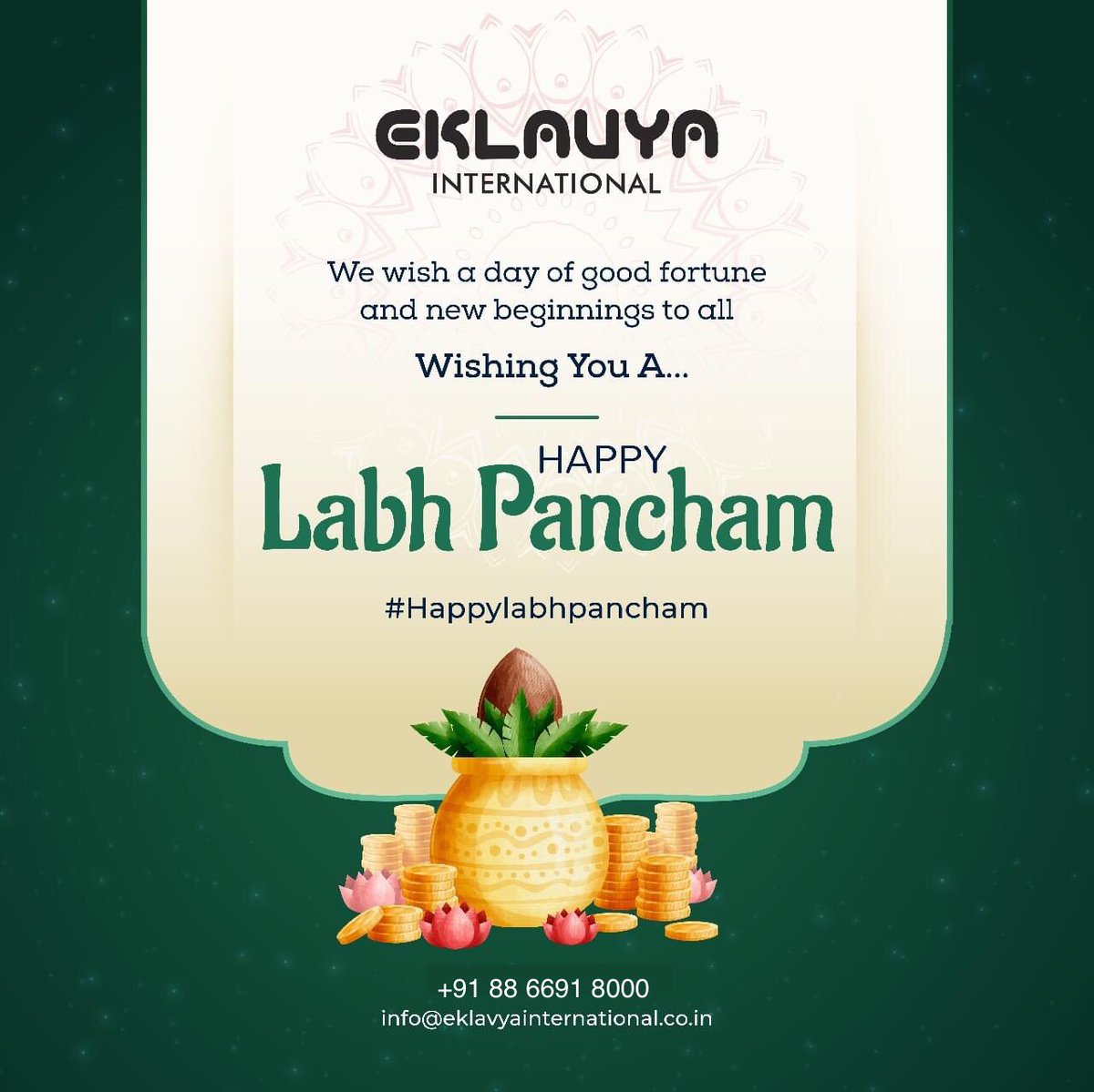 eklavyapatel's tweet photo. Eklavya International wishes you Happy Labh Pancham

Reach us at: +91 88 6691 8000 | info@eklavyainternational.co.in

#labhpancham #Diwali2021
#Education #StudyAbroad #InternationalStudies #IELTS #IELTSscore #8band #coaching #onlinecoaching #overseasconsultant #Studyabroad https://t.co/H72I5E00H3