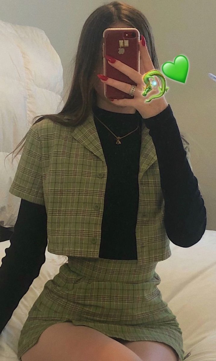 Green plaid skirt roblox sale