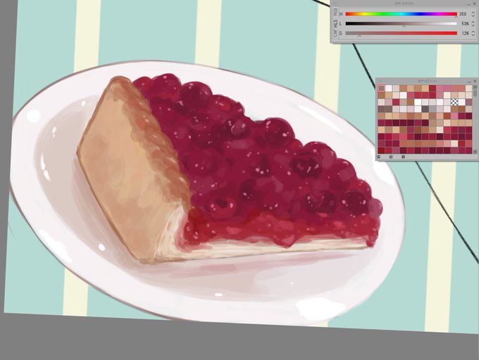 久しぶりに食べ物描いてる、、、楽しい 