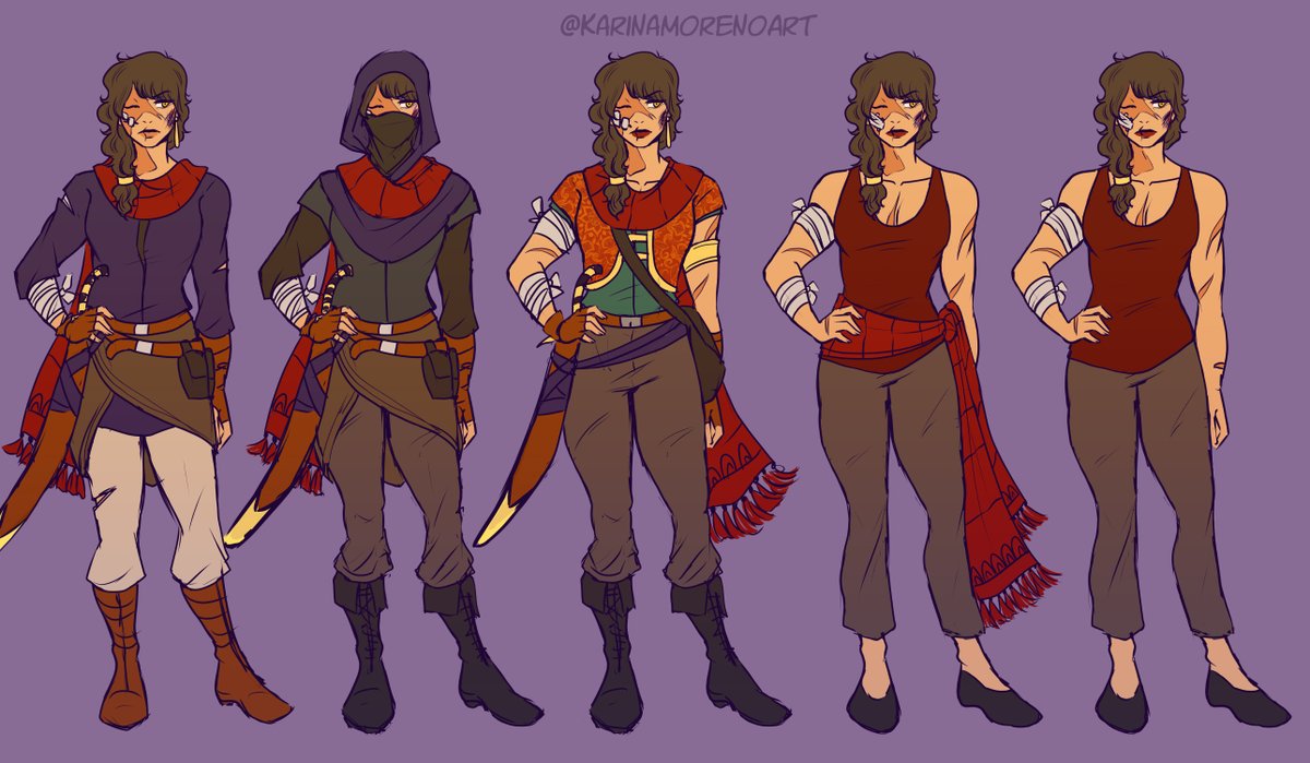 karinamorenoart's tweet photo. I've made a few Act 1 outfits for my characters, which I'll post one a day 🥰
Act 1 is Chapters 1 through 5. These outfits are Chapters 3 to 5.
And here comes Nastaran first!
#wildrose #webcomic #originalcharacter #oc #characterdesign #characterconcept #comicprep https://t.co/9MyRAUZtG3